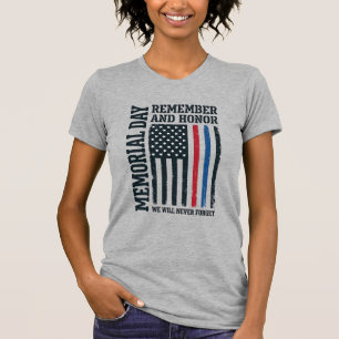 Memorial Day Remember And Honour Tribute Vector De T-Shirt