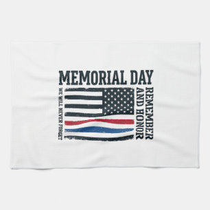 Memorial Day Remember And Honour Tribute Vector De Tea Towel