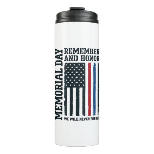 Memorial Day Remember And Honour Tribute Vector De Thermal Tumbler