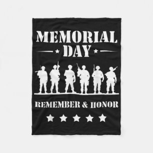 Memorial Day Remember Honour Military Troops Tribu Fleece Blanket