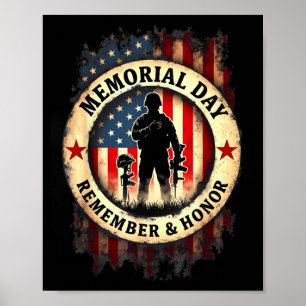 Memorial Day Remember Honour Partiotic Veterans In Poster