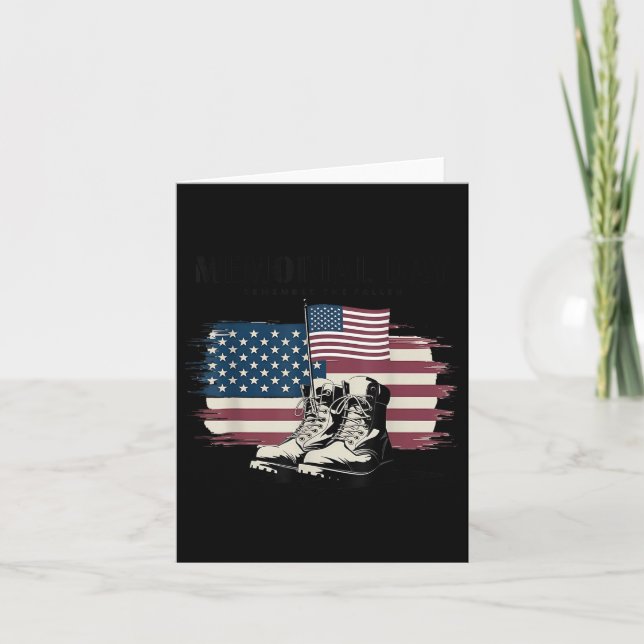 Memorial Day Remember The Fallen Patriotic Soldier Card (Front)