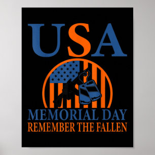 Memorial Day Remember The Fallen Usa Flag  Poster