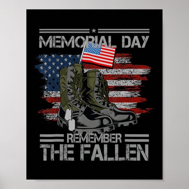 Memorial Day Remember The Fallen Veteran Military  Poster (Front)
