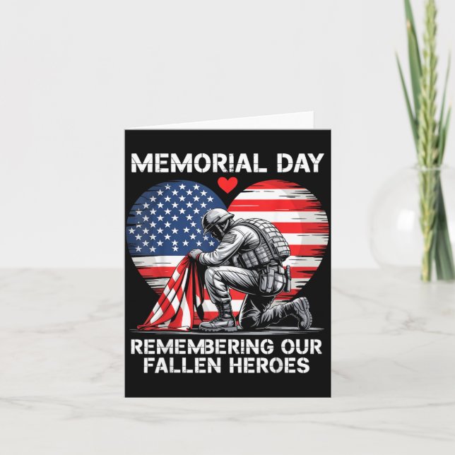 Memorial Day Remembering Fallen Heroes Patriotic Card (Front)