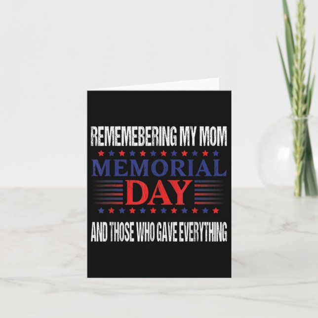 Memorial Day - Remembering My Mum  Card (Front)