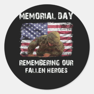 Memorial Day Remembering our Fallen Heroes Classic Round Sticker