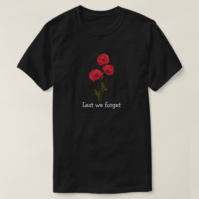Memorial Day, Remembrance Day, Red Poppy T-Shirt (Design Front)