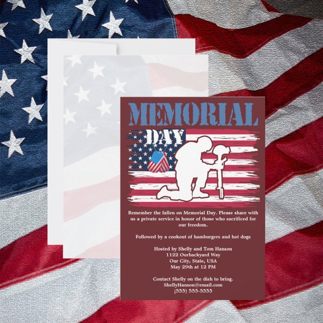 Memorial Day Remembrance of Fallen Flag Cookout Invitation (Creator Uploaded)