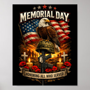 Memorial Day Shirt Honouring Who Served Patriotic Poster