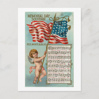 Memorial Day Souvenir Red, White, Blue Postcard