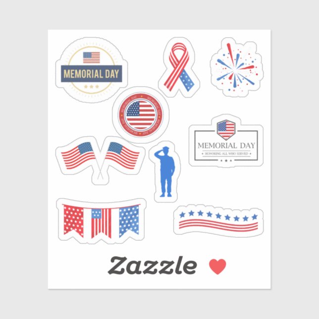 Memorial Day Stickers (Sheet)