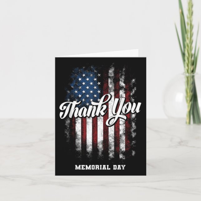 Memorial Day Thank You American Veteran Military U Card (Front)