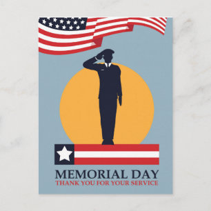 Memorial Day,  Thank You for your Service Postcard