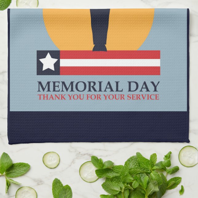 Memorial Day , Thank You for your service Tea Towel (Folded)