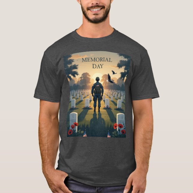 Memorial Day Tribute Artwork – Honouring Americans T-Shirt (Front)