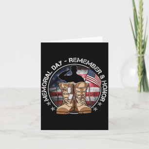 Memorial Day USA Flag Remember Honour Patriot Men Card