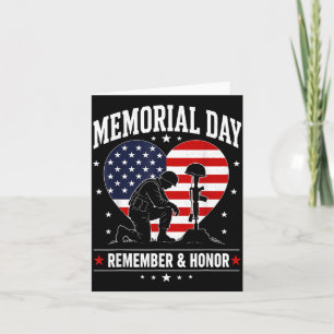 Memorial day usa flag remember honour patriotic card