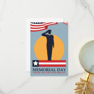 Memorial Day, USA Flag Thank You Card