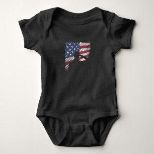 Memorial Day Veterans Day US Flag Soldier Baby Bodysuit