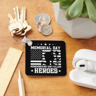 Memorial Day Vintage Design Veterans Day USA Flag  Key Ring