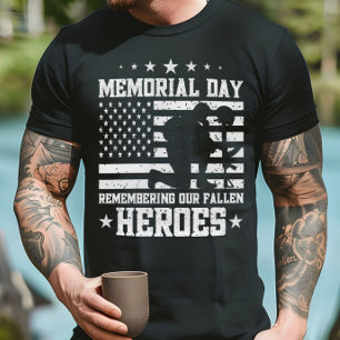 Memorial Day Vintage Design Veterans Day USA Flag T-Shirt