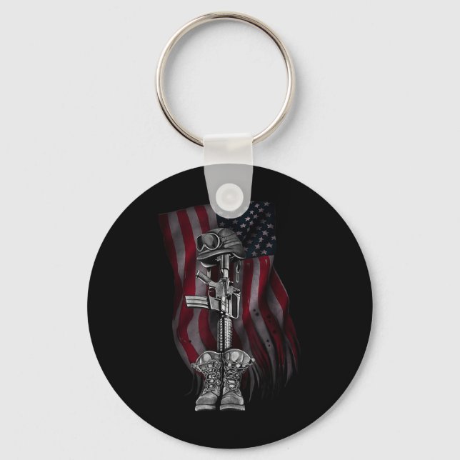 Memorial Day We Will Never Forget  Key Ring (Front)