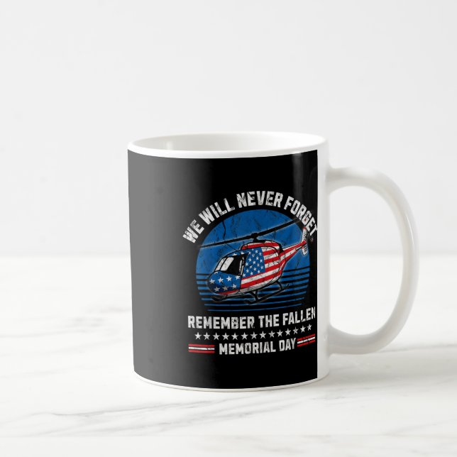 Memorial Day We Will Never Forget Usa Flag Coffee Mug (Right)
