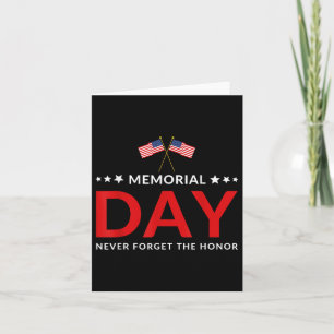Memorial Day We Will Never Forget Veteran Lovers  Card