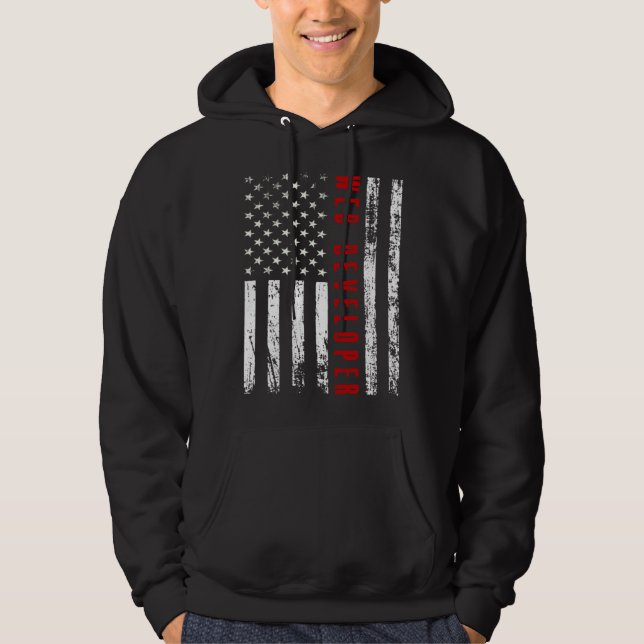 Memorial Day web developer usa flag Hoodie (Front)