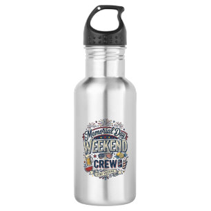 Memorial Day Weekend Crew Vintage Patriotic Shirt_ 532 Ml Water Bottle