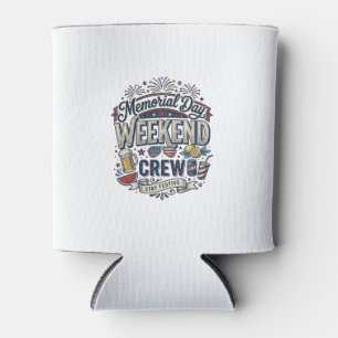 Memorial Day Weekend Crew Vintage Patriotic Shirt_ Can Cooler