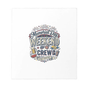 Memorial Day Weekend Crew Vintage Patriotic Shirt_ Notepad