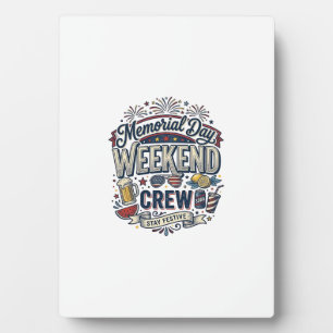 Memorial Day Weekend Crew Vintage Patriotic Shirt_ Plaque