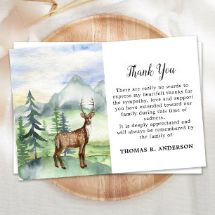 Memorial Deer Woodland Funeral Sympathy Thank You Card