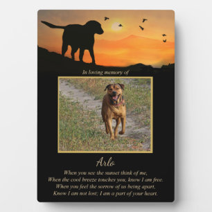 Memorial Dog Custom Photo with Spiritual Poem Plaque