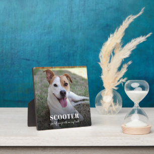 Memorial Dog Photo Pawprints On My Heart Plaque