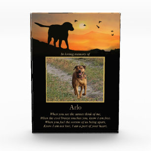 Memorial Dog with Spiritual Poem and Custom Photo Block