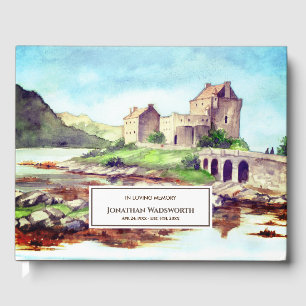 Memorial Eilean Donan Castle Scotland Watercolor Guest Book