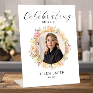 Memorial Elegant Floral Wreath for Daughter Pedestal Sign