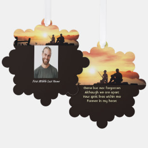 Memorial Father Son Fishing Fisherman Tree Decoration Card