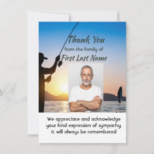 Memorial Fisherman Fishing Fish Thank you Card