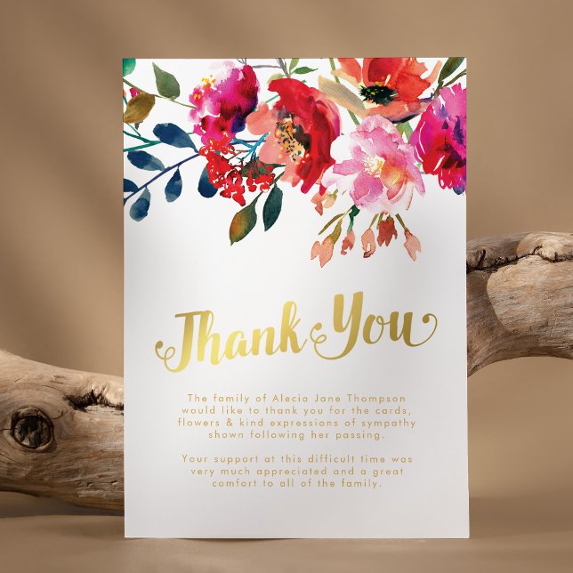 Memorial Floral Funeral Thank You Card (Creator Uploaded)