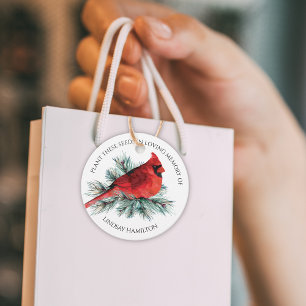 Memorial Flower Seeds Cardinal Pine Photo Favour Tags