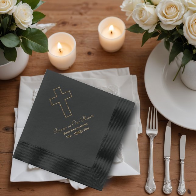 Memorial Forerever in our hearts Foil Napkins (Creator Uploaded)