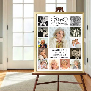 Memorial Forever in our Hearts 13 Photo Collage Poster