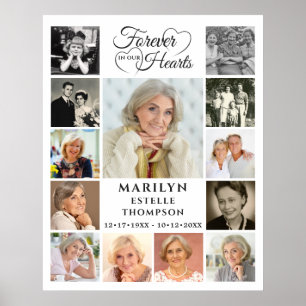 Memorial Forever in our Hearts 13 Photo Collage Poster