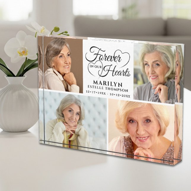 Memorial FOREVER IN OUR HEARTS 4 Photo Keepsake (Creator Uploaded)