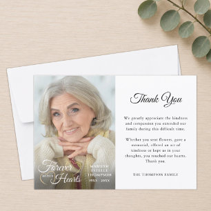 Memorial FOREVER IN OUR HEARTS Photo Thank You Card
