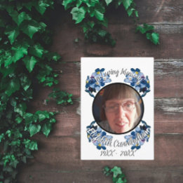 Memorial Forget Me Not Floral Photo Program Announcement